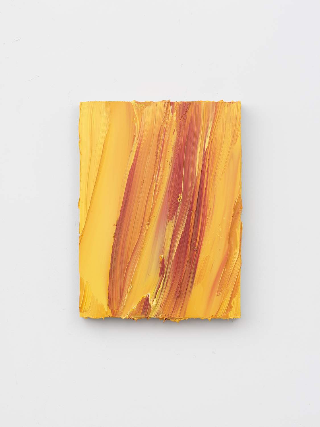(Permanent yellow/Ruby lake), 2020, oil on aluminium, 100 x 75 x 8 cm