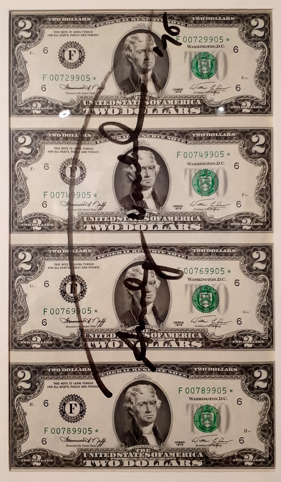 ANDY WARHOL Two dollars (Declaration of independence)