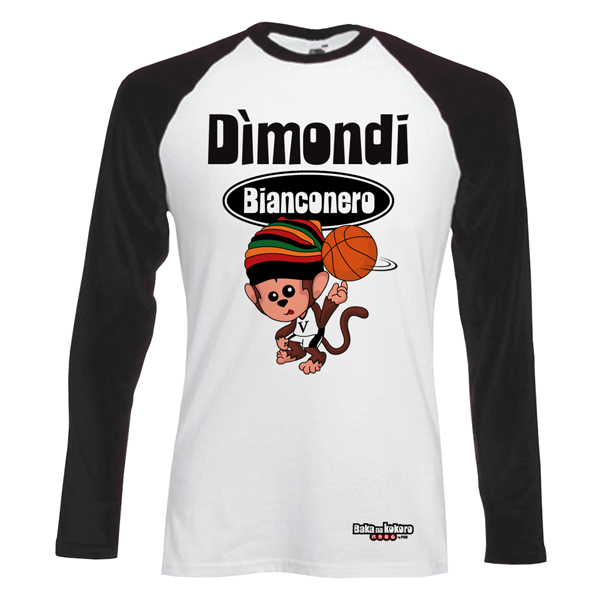 T-shirt Bicolore Manica lunga Bob "Dimondi Bianconero"