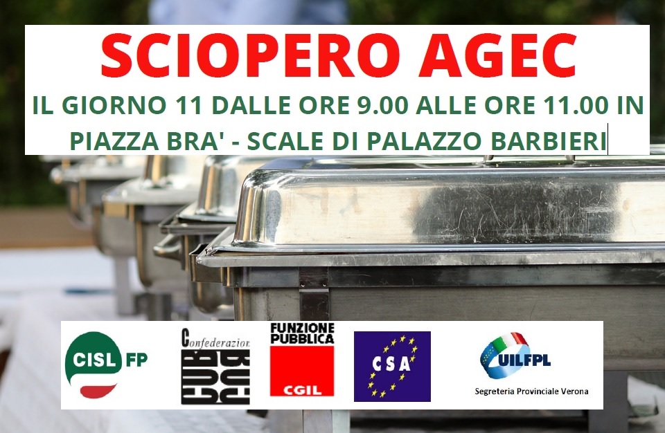 Funzioni locali. AGEC Verona: proclamato lo sciopero per l'11 gennaio davanti a palazzo Barbieri.