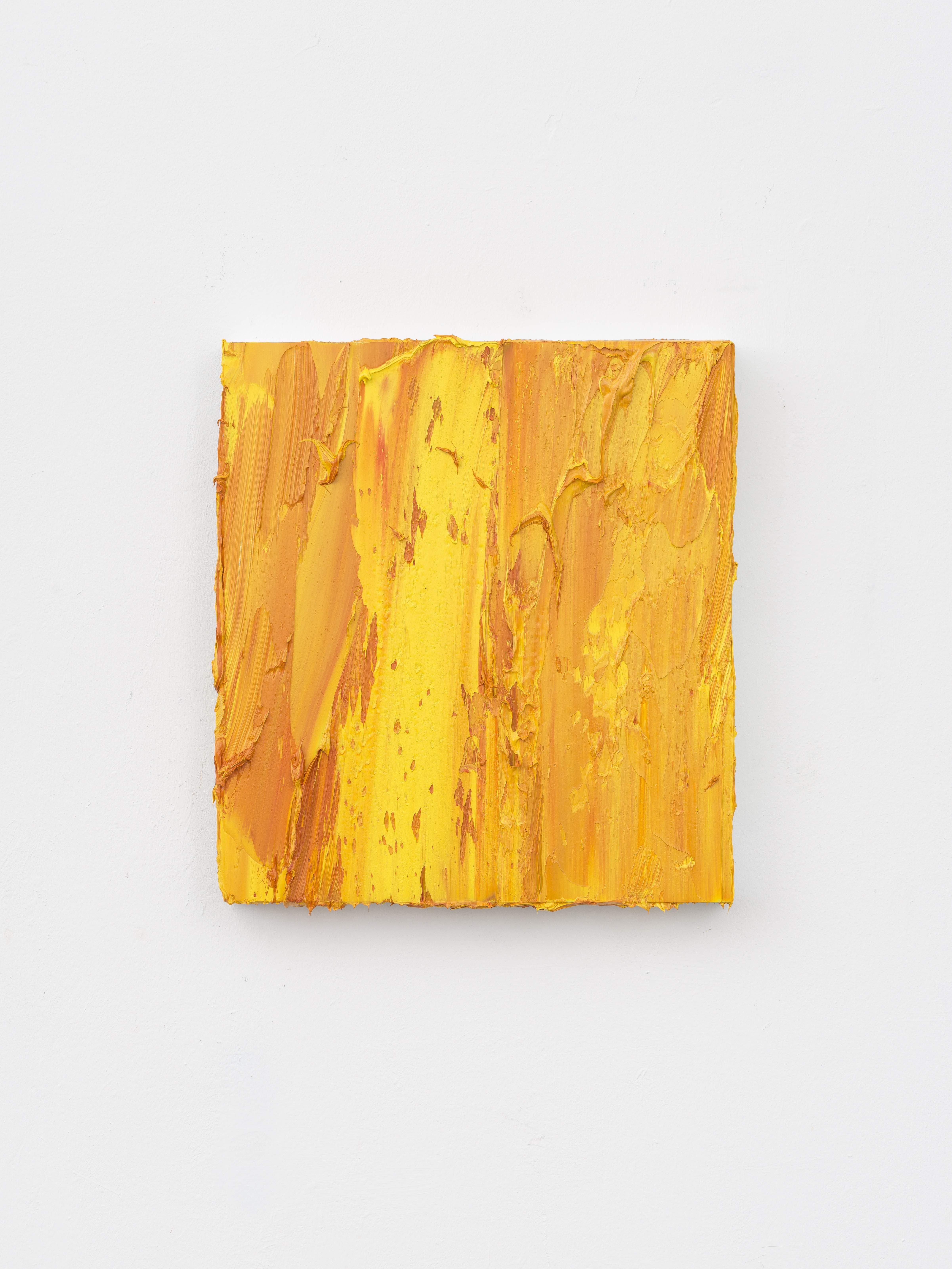 (Permanent yellow deep/Permanent yellow light), 2020, Oil on aluminium, 57 x 52 x 6 cm