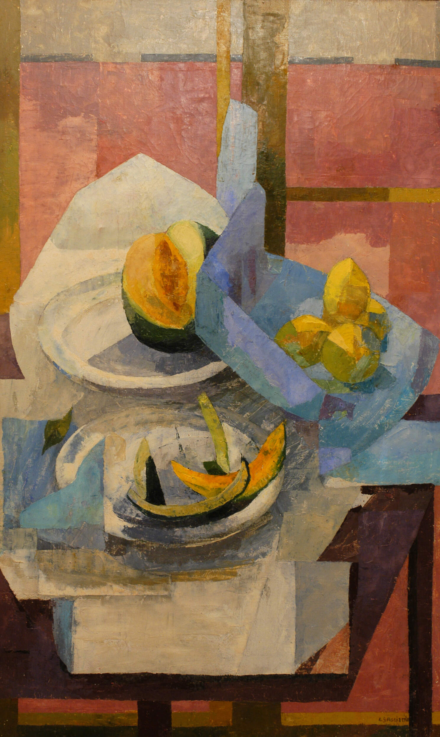 Rita Saglietto -  Composizione con meloni e limoni (1950)
