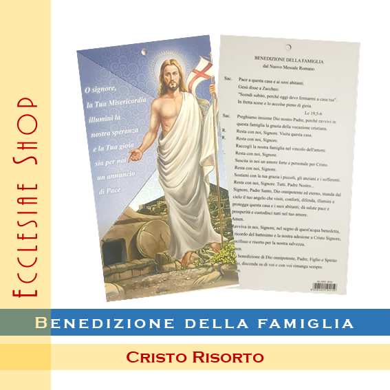 Benedizione della famiglia  Cristo Risorto -  oro  cm12x22