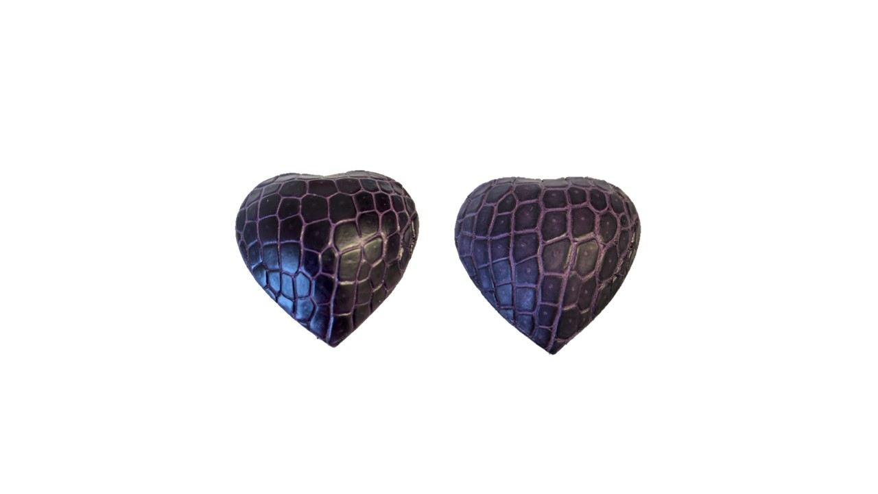 Nipple Cover su forma, in Real Crocodile  col. Viola scuro
