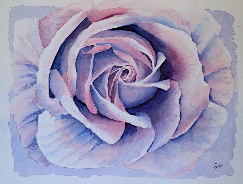 waterpaint of a rose