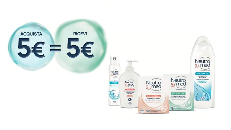Spendi e Riprendi Neutromed “Neutromed Acquista 5€ e ricevi 5€”
