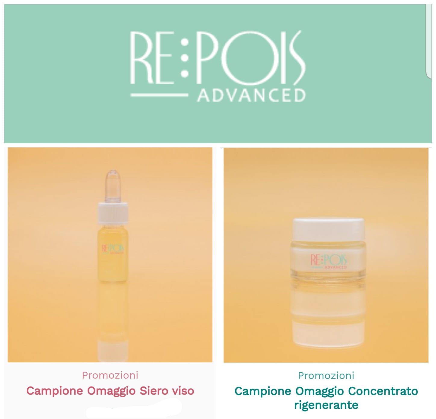 Repois - Campione di siero viso o crema rigenerante gratis