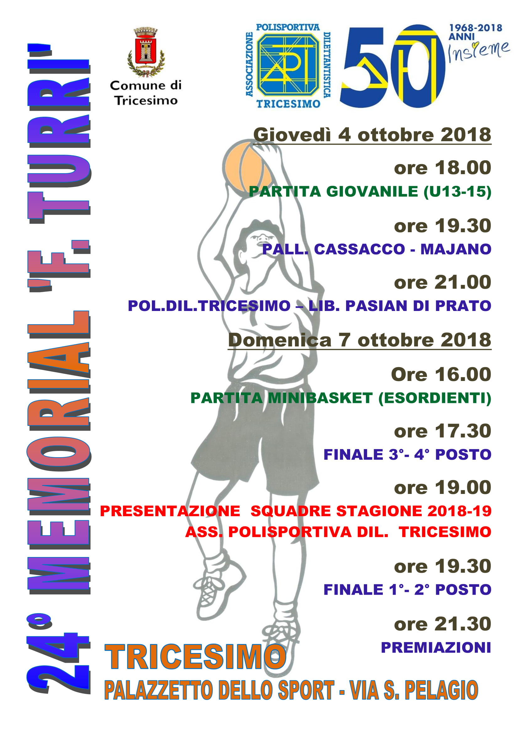 24° Memorial "F. Turri" 4-7 Ottobre 2018