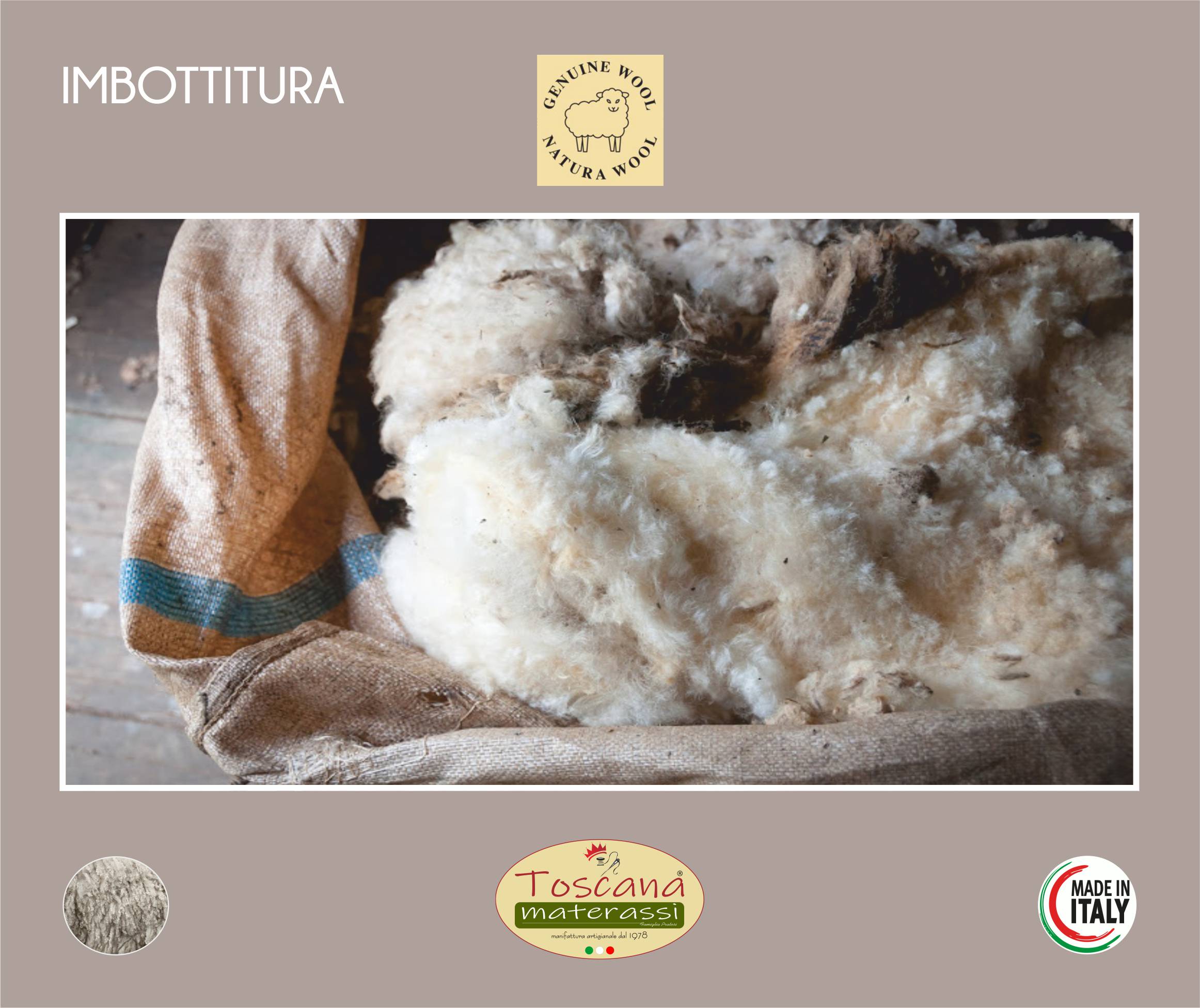 Topper in LANA e COTONE, 100% naturale (sfoderabile)