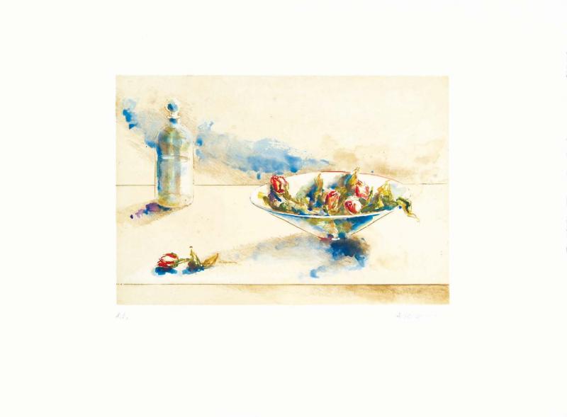 Salvatori Americo - LA PICCOLA CASTELDURANTE n1 - 56 x 76 Incisione ceramolle acquerellata a mano
