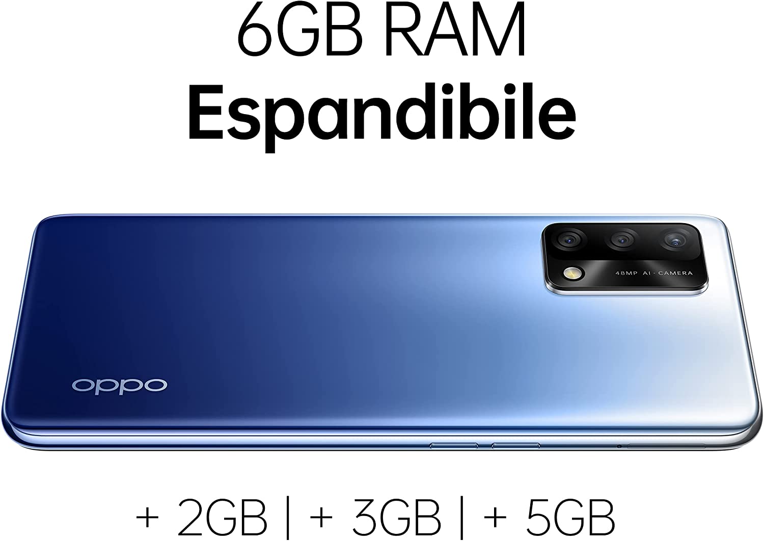 OPPO A74 Smartphone, 175g, Display 6.43" AMOLED, 4 Fotocamere 48MP,