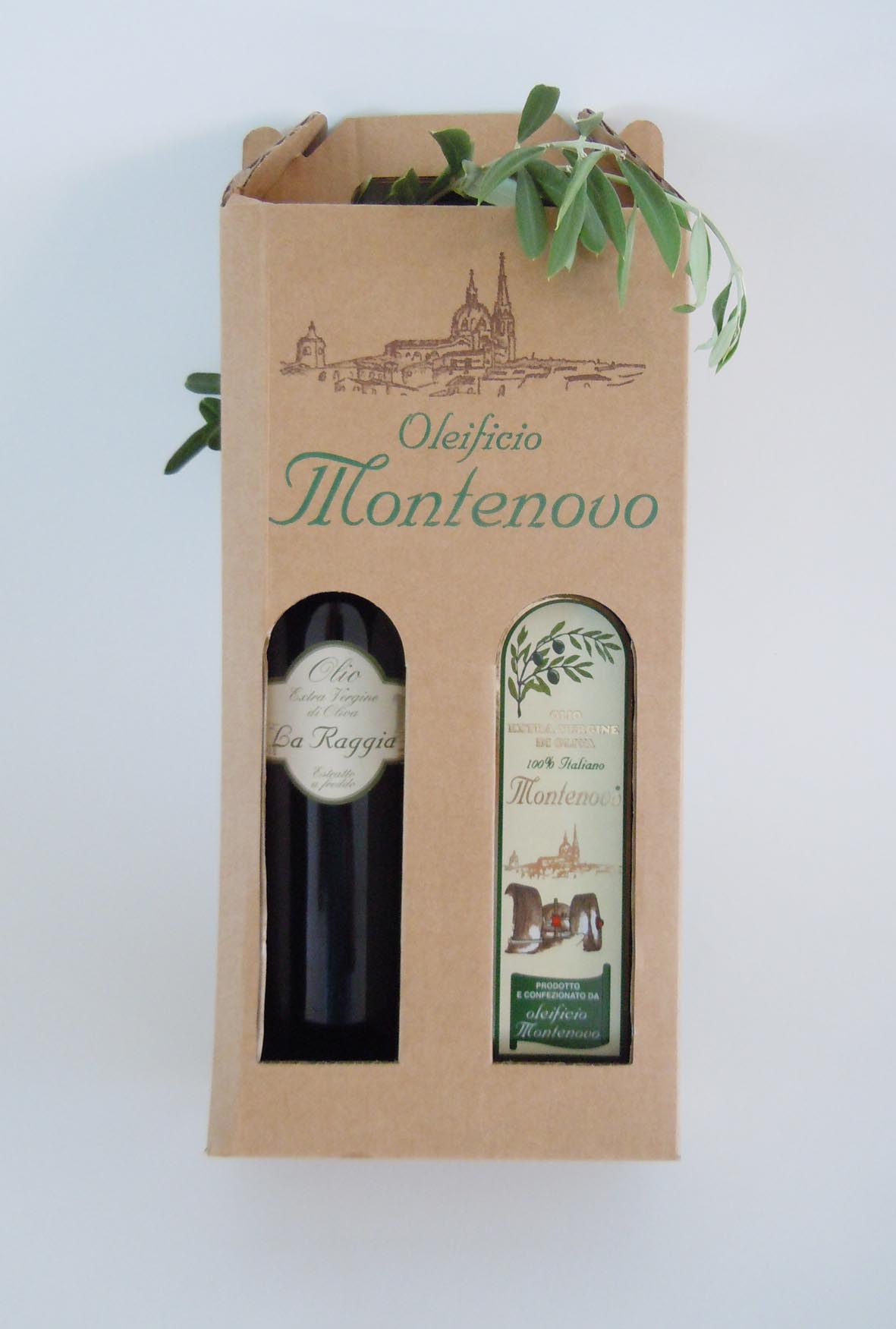 confezione bottiglia "Montenovo" 0,75 L + bottiglia "La Raggia" 0,50 L