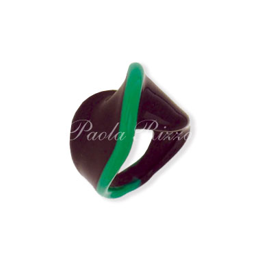 Anello Dade® nero/verde petrolio - Dade® black/petrol green ring