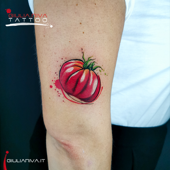 pomodoro tattuaggio tattoo tomato watercolor