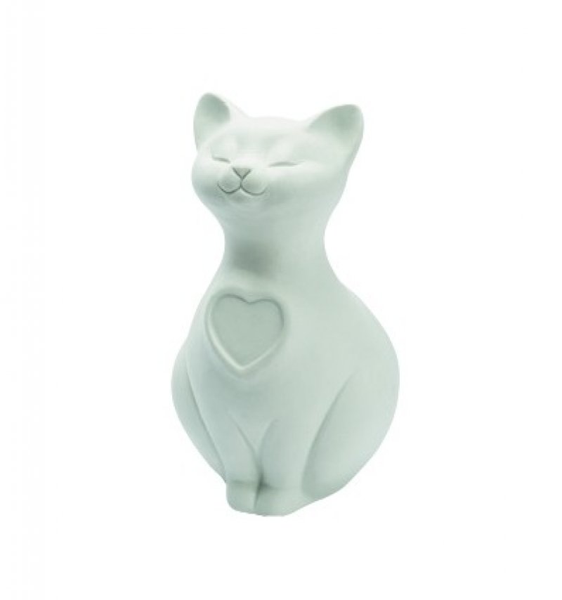 urna gatto porcellana bianco