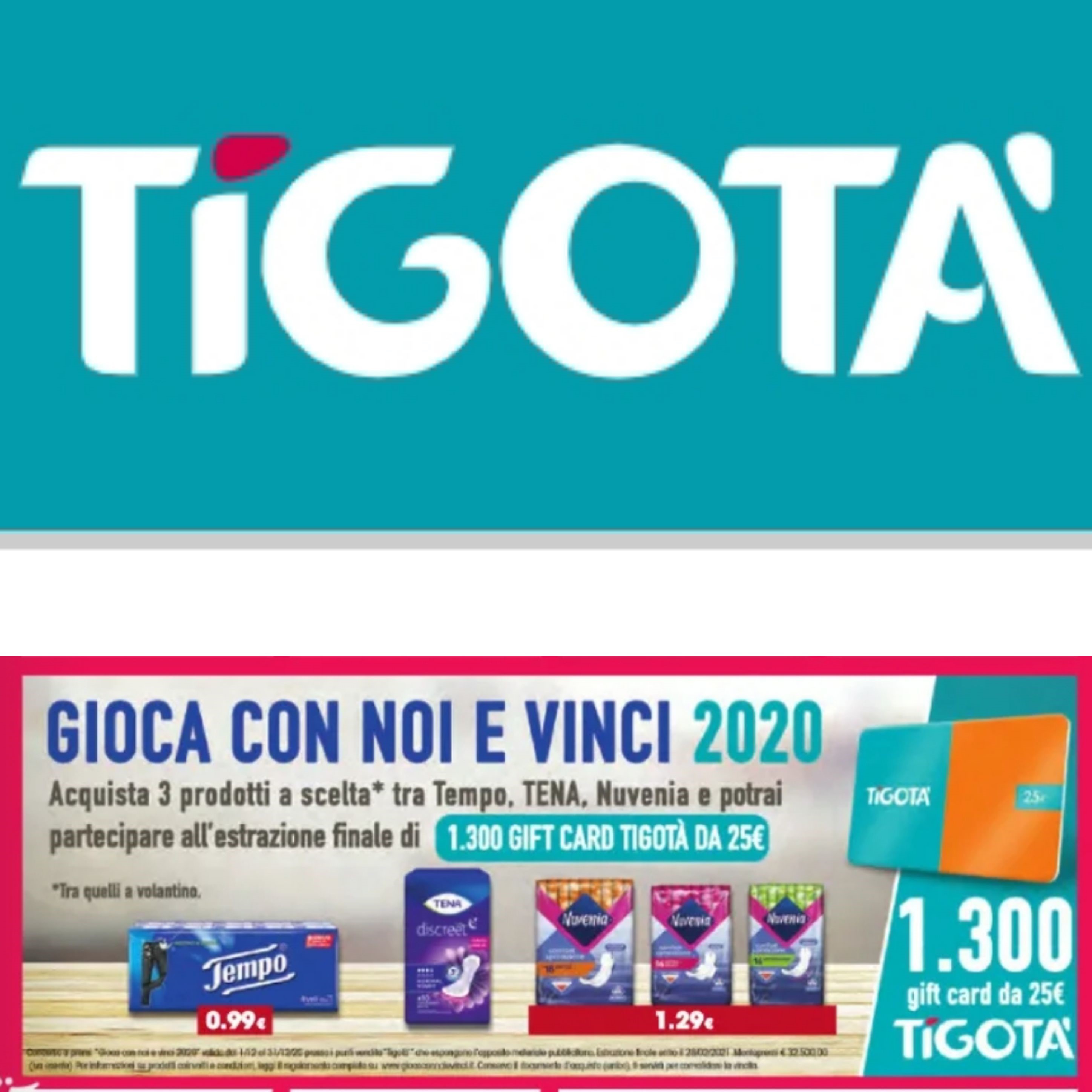 “GIOCA CON NOI E VINCI 2020”  CON TENA,TEMPO...