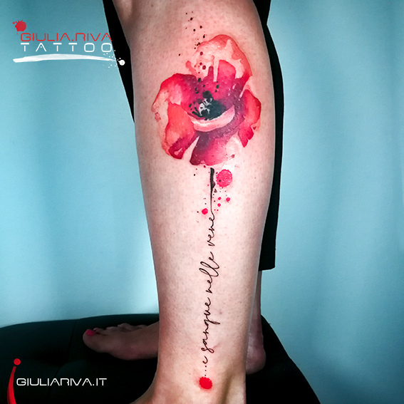 poppy tattoo watercolor papavero tatuaggio