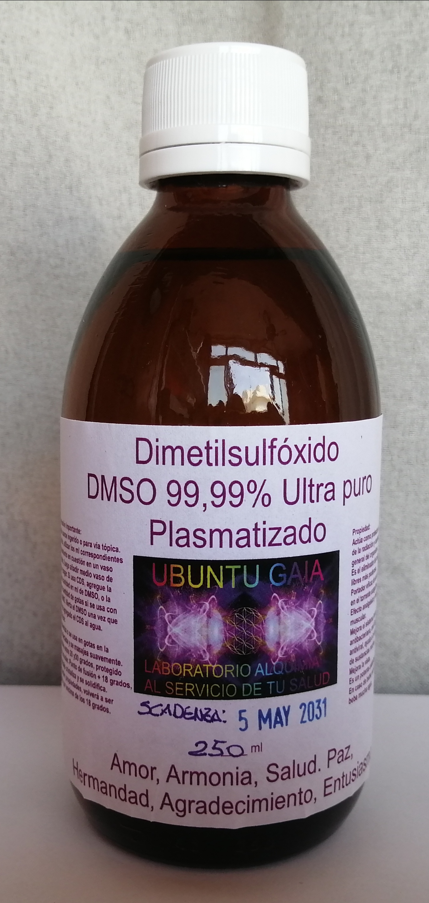 DMSO Dimetilsulfóxido 99,99% Ultra puro Plasmatizato 250 ml