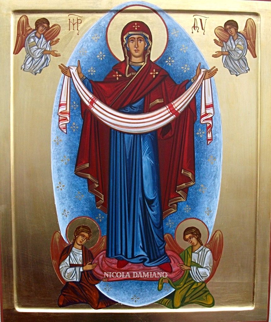 icona "Madonna della protezione di Dio" di Nicola Damiano