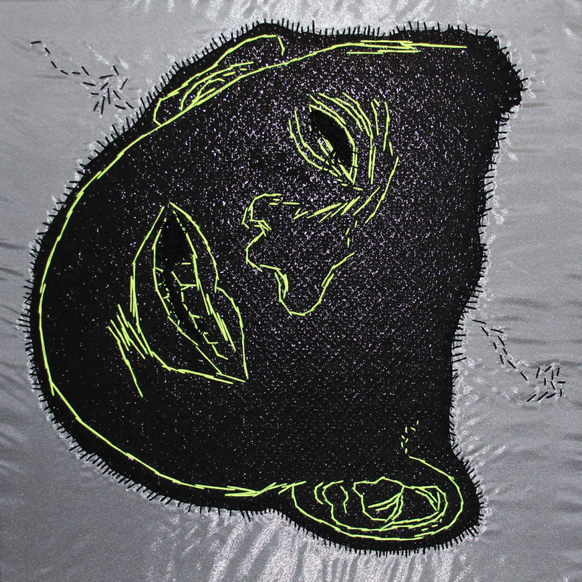 2011, Embroidery, sewing, canvas, threads, 100 x 100 cm