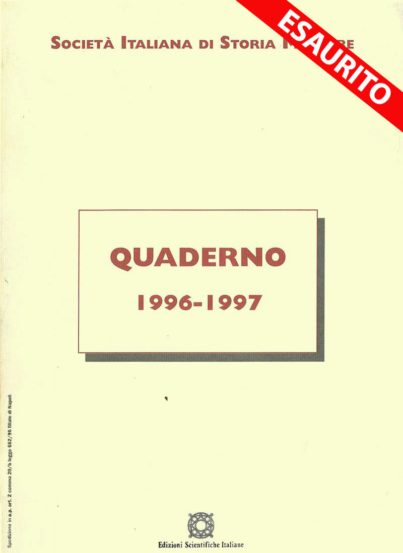 SOCIETA' ITALIANA DI STORIA MILITARE - Quaderno 1996-1997