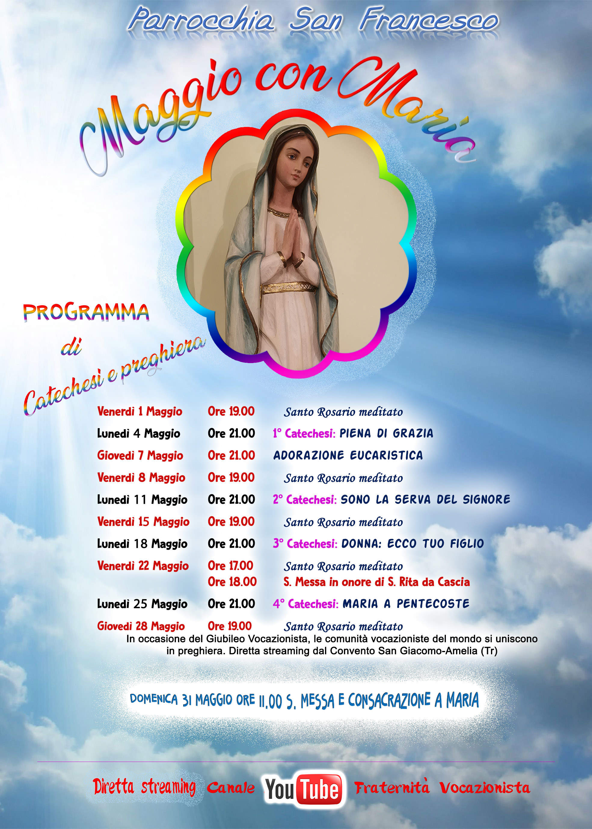 "Catechesi" "Maria Madre di Dio" "programma mese di maggio"
