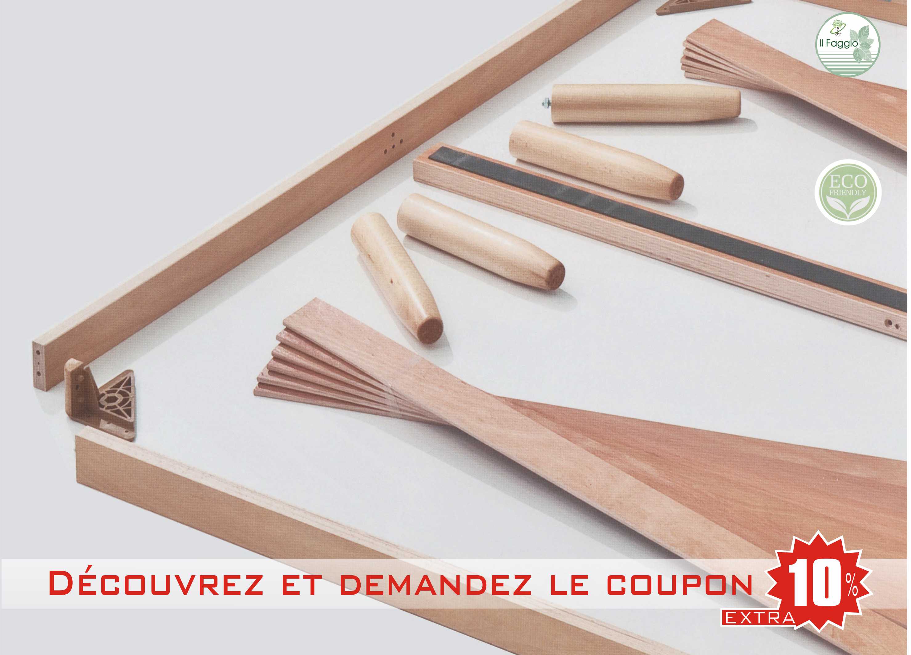 kit d'assemblage de sommier naturel en bois de hêtre naturel