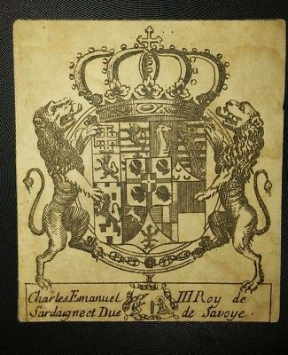 Antico-Ex-Libris-Araldica-Savoia-Cemanuele-Iii-Rejpg