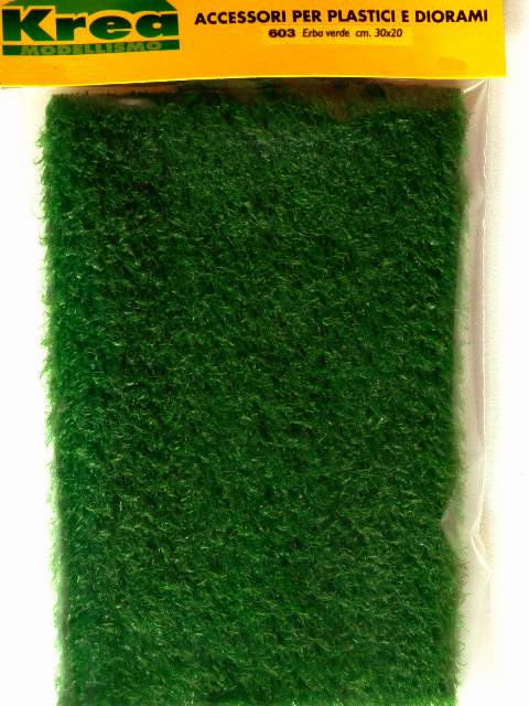 Tappeto erba verde medio alta mm.5 per modellismo cm.30X20 - Krea 603