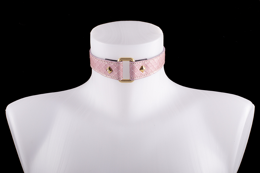 Choker Athena in Real Snake Col. Rosa