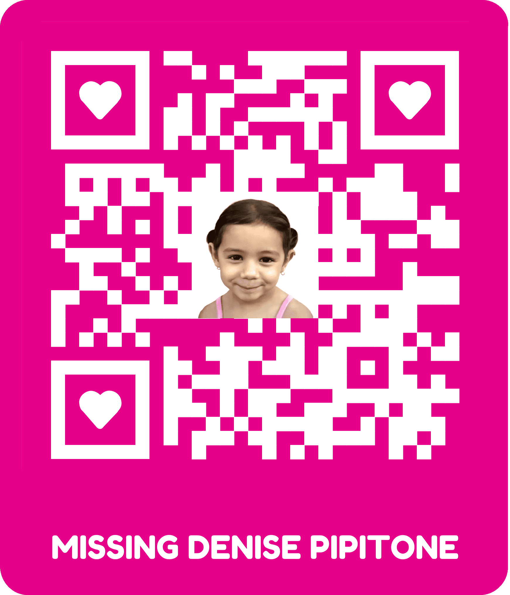Dal tuo smartphone, prova anche tu il CODICE QR #MissingDenise