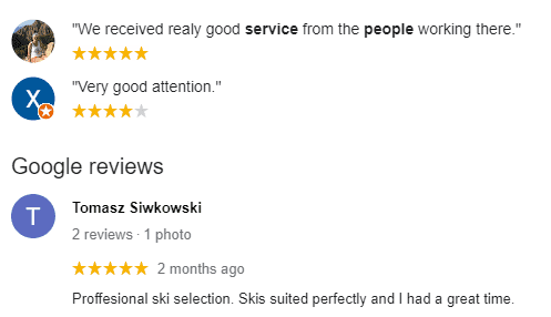 picture of reviews of our clients on google