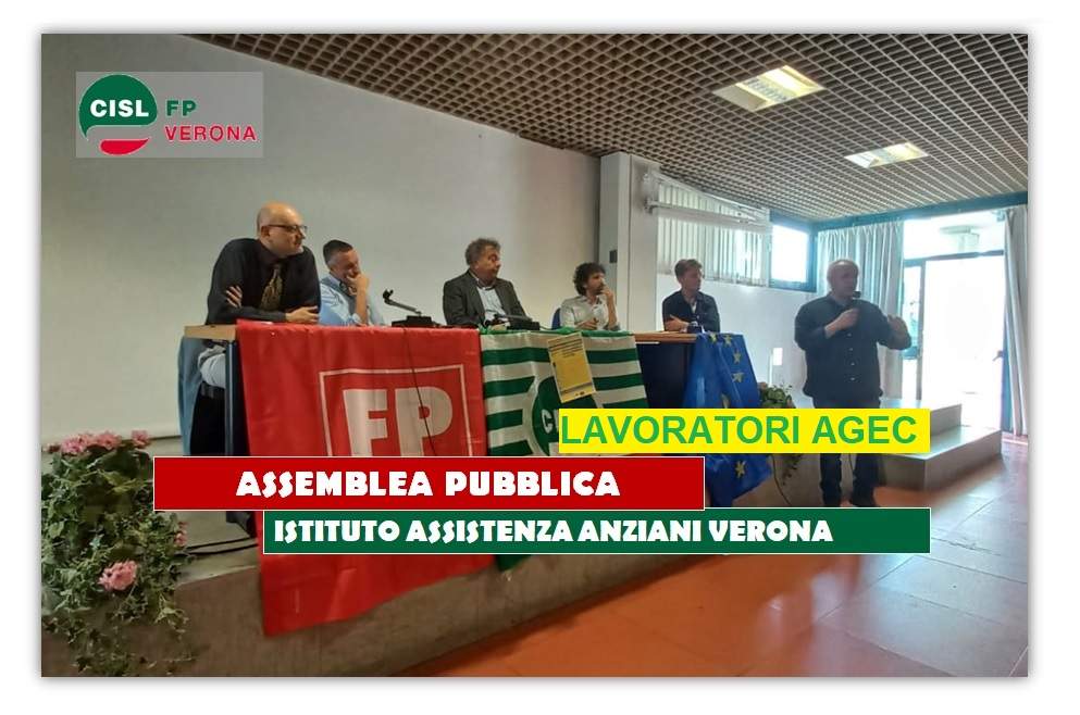 CISL FP Verona. Istituto Assistenza Anziani. Assemblea pubblica dei lavoratori Agec con i candidati sindaci.