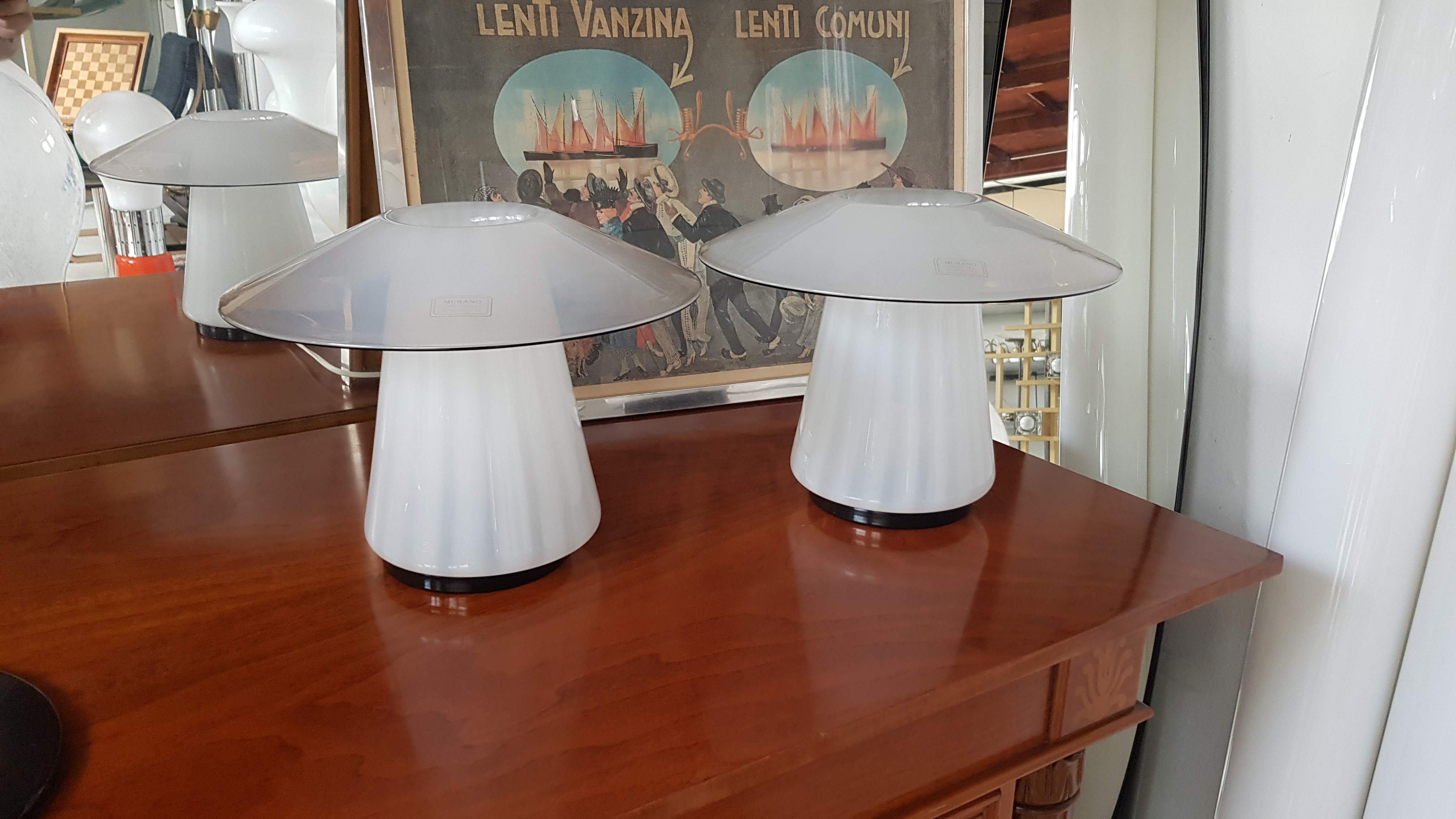 Coppia Lampade vetro di Murano (Venini)