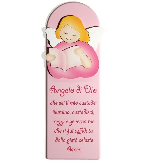 ANGELO DI DIO - Angelo che legge rosa - pala piccola rosa (10X29) cod.07172