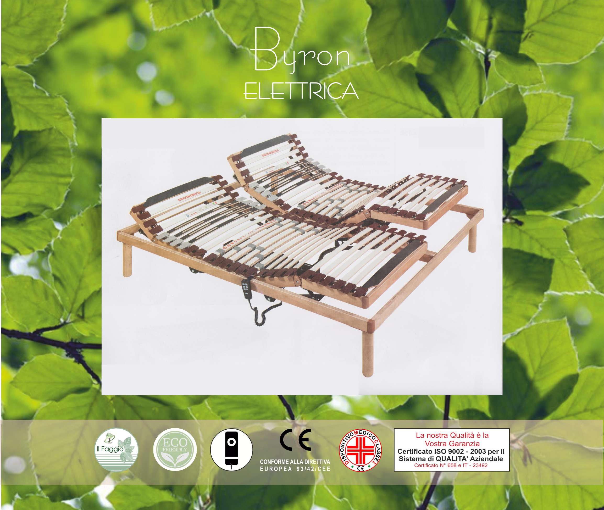 Base letto BYRON ELETTRICA in faggio naturale eco friendly