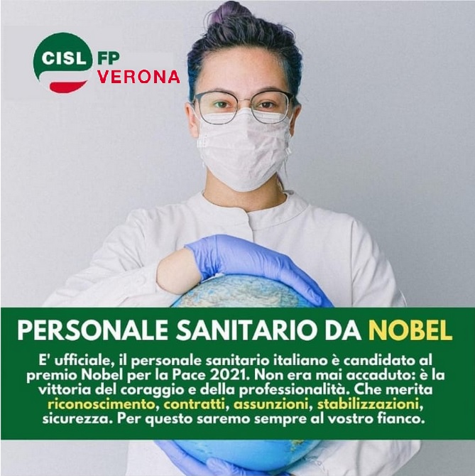 Sanità:  professionisti sanitari italiani candidati al premio Nobel per la Pace