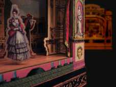 theater,scenery,miniature,stage,theater,dove,view,pink,green
