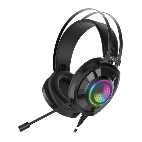 CUFFIA C/MICROFONO USB/3,5MM GAMING RGB BK CRUX