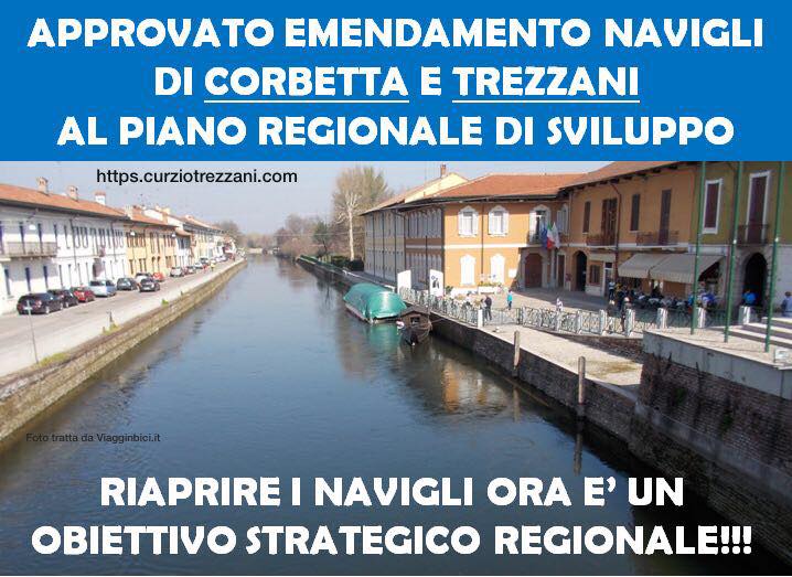 CONSIGLIO REGIONALE, APPROVATO EMENDAMENTO SU RIAPERTURA INTEGRALE NAVIGLI