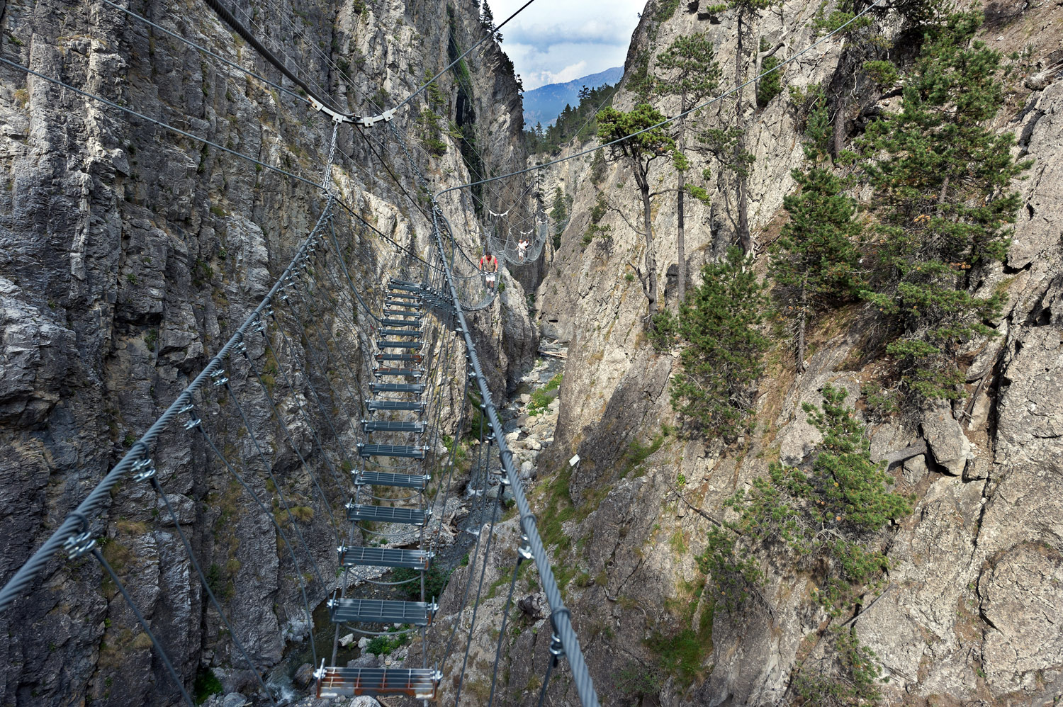Tibetan bridge, St. Gervasio gorges, Piedmont, Piemonte