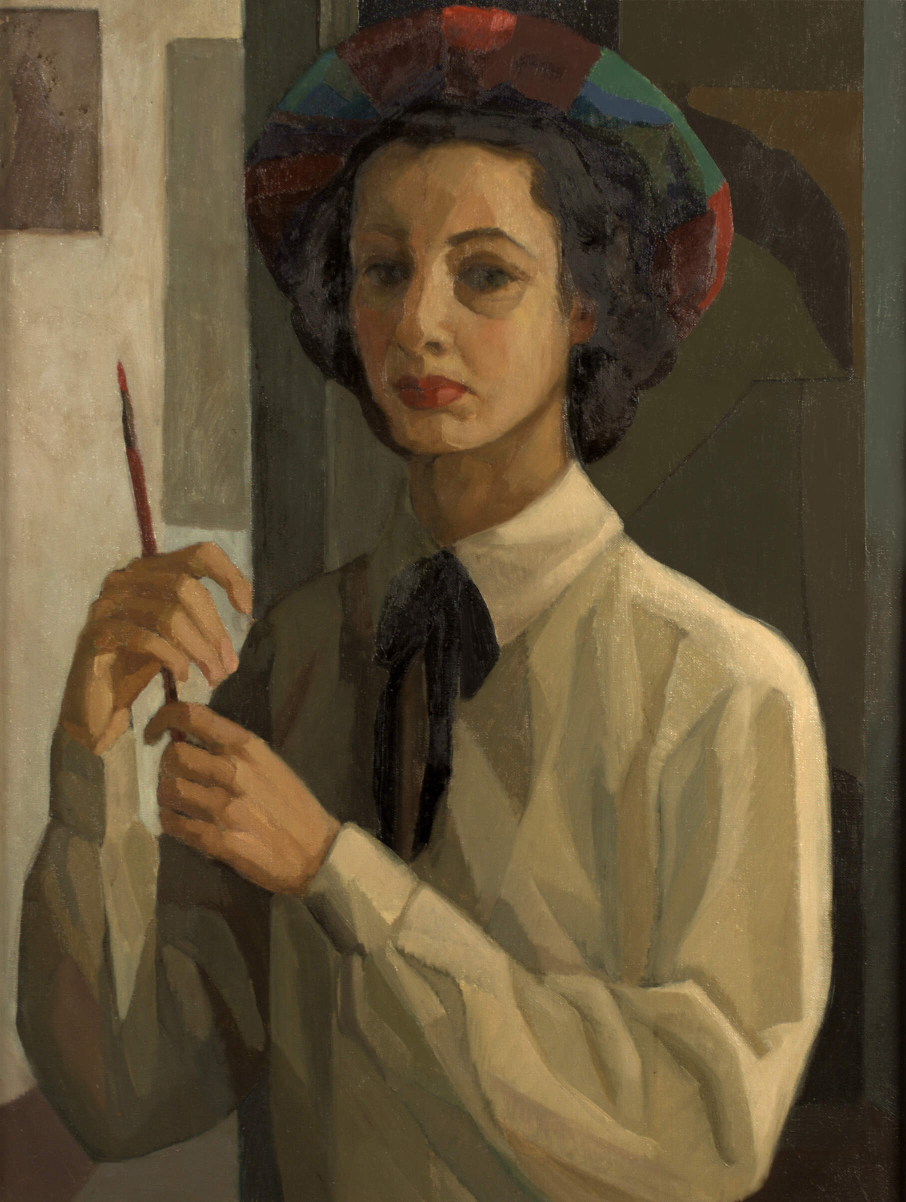 Rita Saglietto -  Autoritratto con berretto variopinto (1947-48)