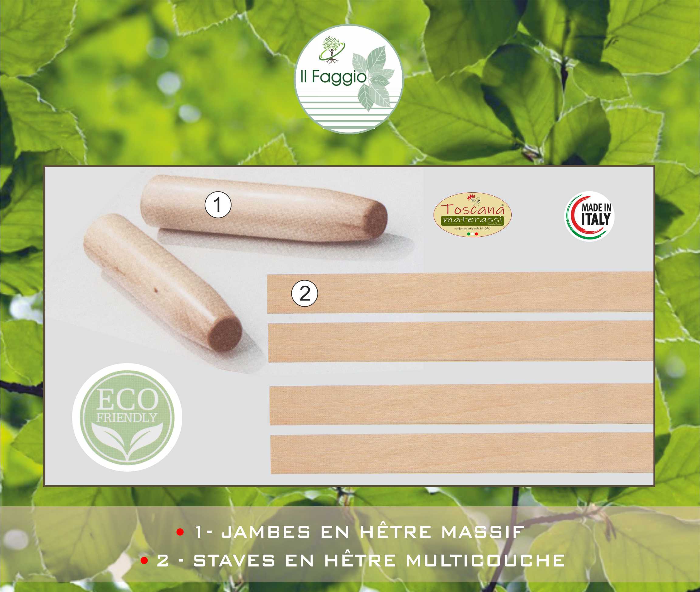 Sommier SYNERGIC  ÉLECTRIQUE en hêtre naturel écologique