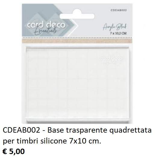 Accessori per scrapbooking - CDEAB002 base trasparente quadrettata per timbri silicone 7x10 cm.