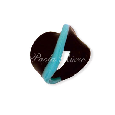 Anello Dade® nero/turchese - Dade® black/turquoise ring