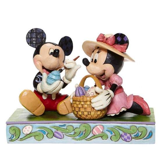 Topolino e Minnie con cestino di uova 11,5 cm Disney Traditions 6008319