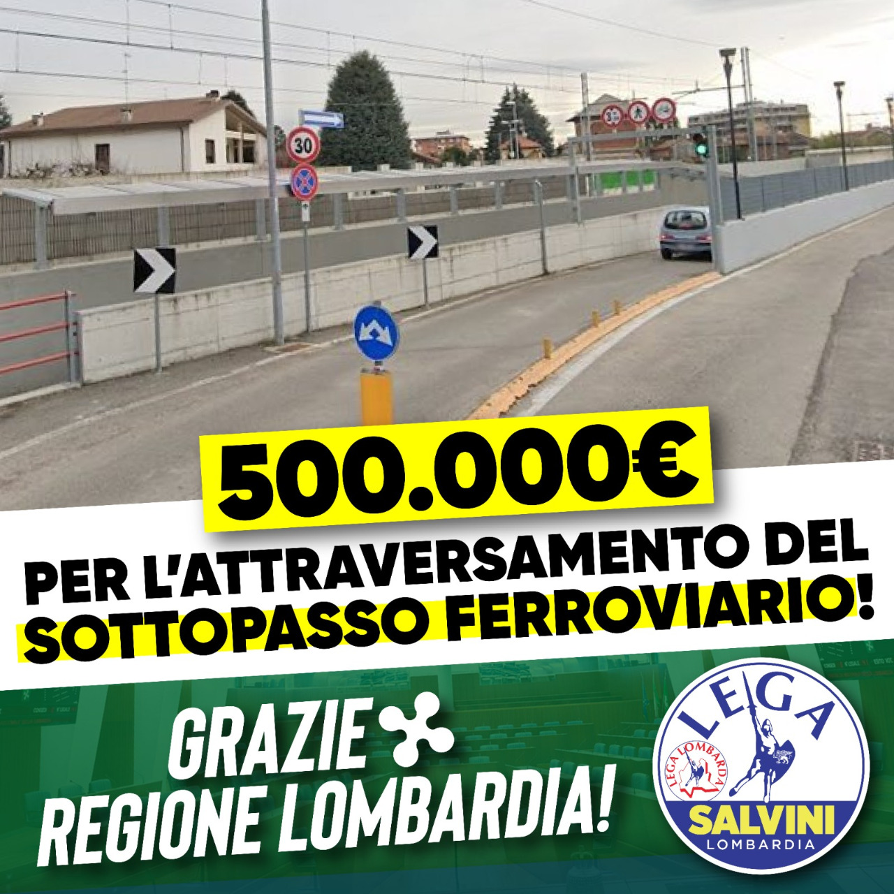 CASTANO PRIMO, DA REGIONE LOMBARDIA 500.000 € PER IL SOTTOPASSO. CURZIO TREZZANI TRA I FIRMATARI DELL’ORDINE DEL GIORNO: “SENZA I VOTI DI LEGA E MAGGIORANZA NON SAREBBE MAI PASSATO”