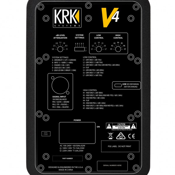 KRK V4 S4 Black - White Monitor da  Studio attivo 4"/1" A 2 vie 85W