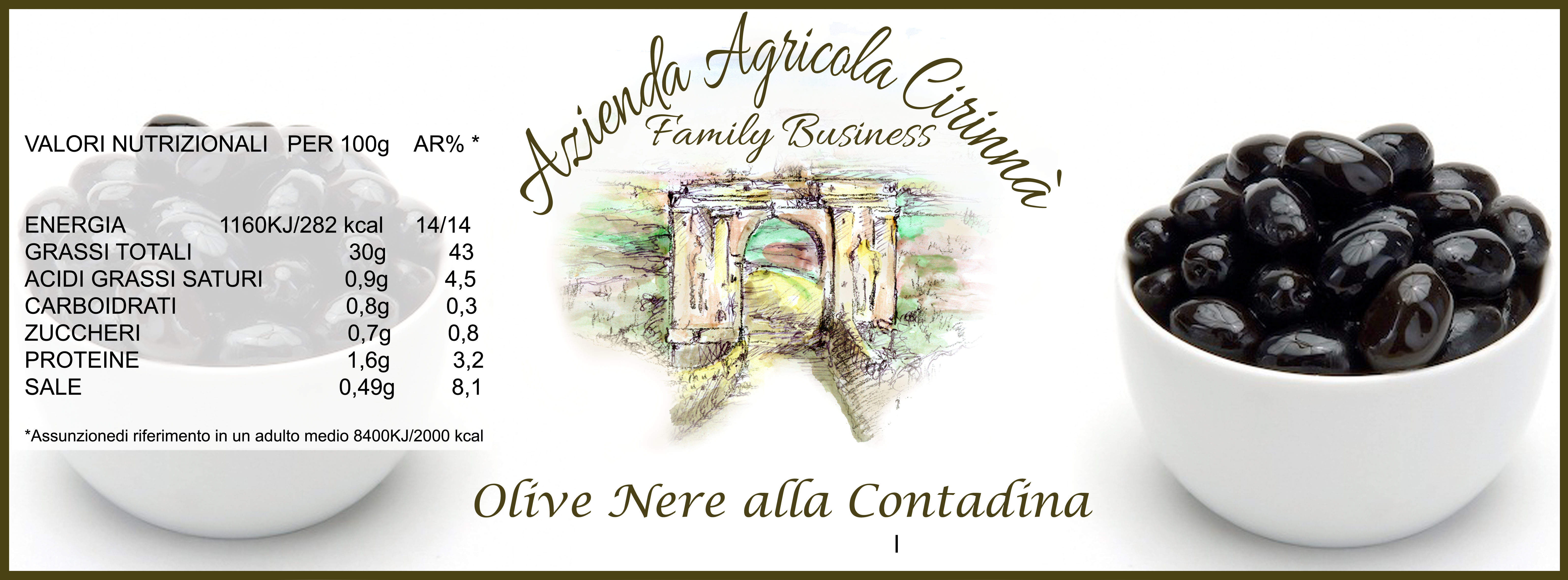 Olive Nere 100% siciliane dei Monti Iblei  in Busta sotto vuoto