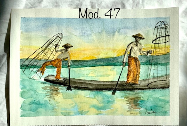 MyArt - Watercolors prints - 15x21 cm - color - "Meditation" series - (mod.47 - 49)